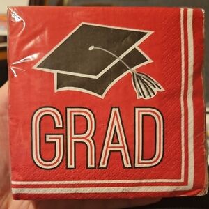 GRAD Napkins-Red and Black